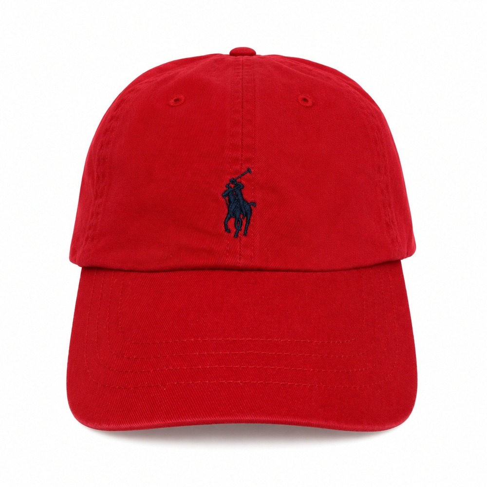 Vintage Polo Ralph Lauren Baseball Cap Red Navy Pony Logo Adjustable Cotton Hat
